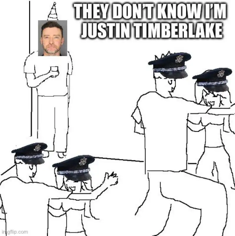 MEME SULL'ARRESTO DI JUSTIN TIMBERLAKE