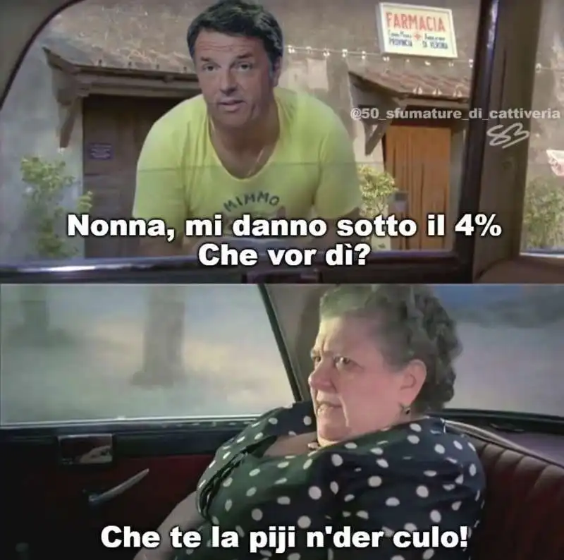 MEME SULLA SCONFITTA DI MATTEO RENZI ALLE EUROPEE - 50 SFUMATURE DI CATTIVERIA