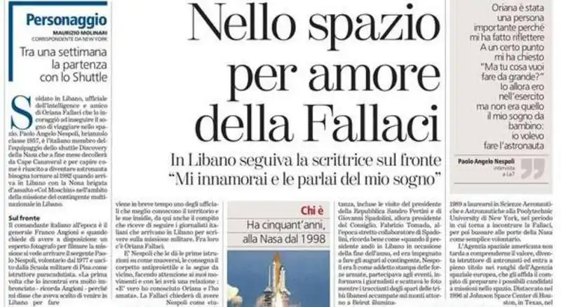 paolo nespoli su oriana fallaci 