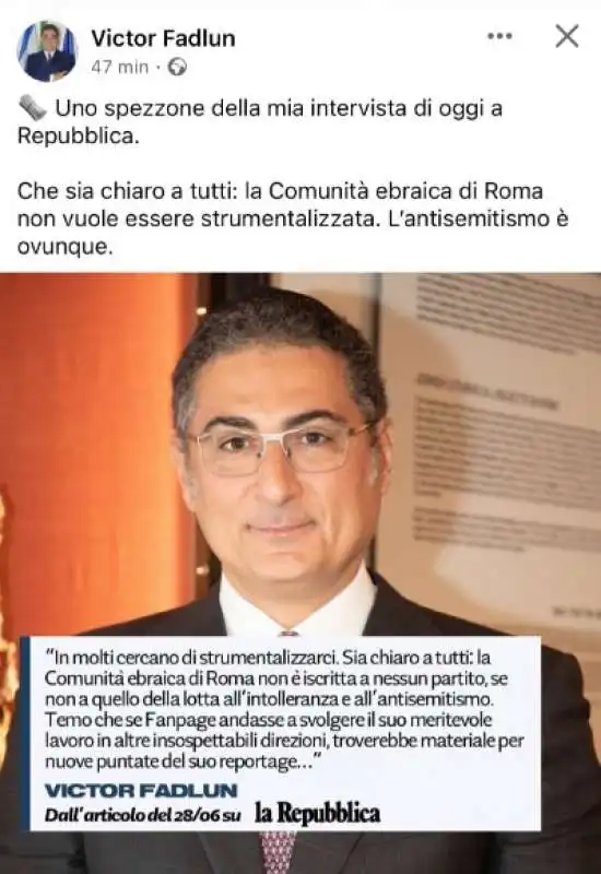 POST DI Victor Fadlun SULL INCHIESTA DI FANPAGE E FDI