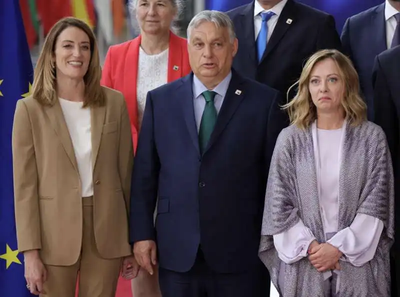 roberta metsola   viktor orban   giorgia meloni 