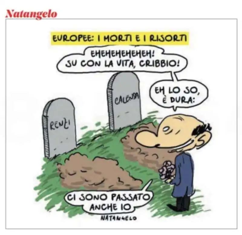 SILVIO BERLUSCONI E I RISULTATI DELLE ELEZIONI EUROPEE - VIGNETTA BY NATANGELO 