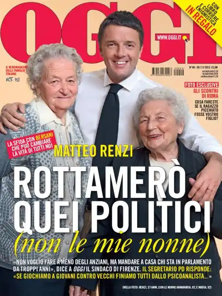 copertina oggi matteo renzi nonne 