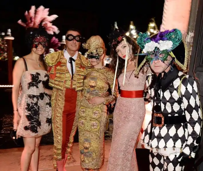 Domenico Dolce and Stefano Gabbana with Caterina Murino Paloma Faith and Daisy Lowe 