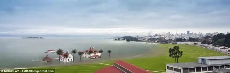 EFFETTO INNALZAMENTO DEL LIVELLO DEL MARE BAIA DI SAN FRANCISCO DOPO 