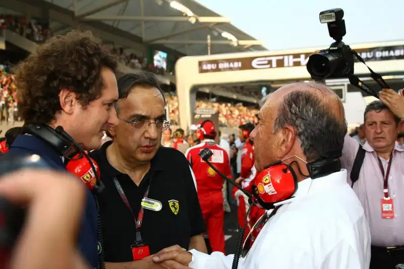 JOHN ELKANN SERGIO MARCHIONNE ED EMILIO BOTIN FOTO LAPRESSE 