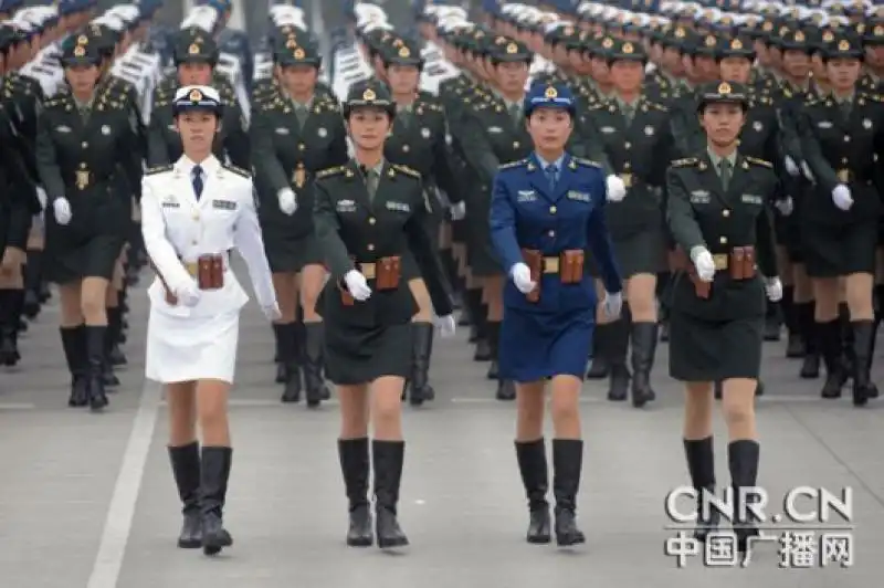 military woman china army  