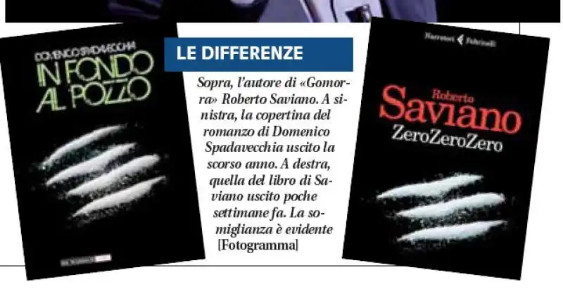 ROBERTO SAVIANO - LA COPERTINA DI ZERO ZERO ZERO COPIATA DA QUELLA DEL LIBRO IN FONDO AL POZZO