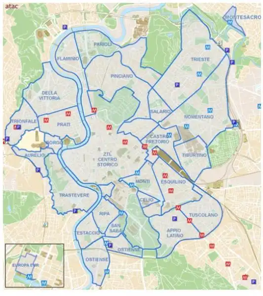 STRISCE BLU PARCOMETRI A ROMA