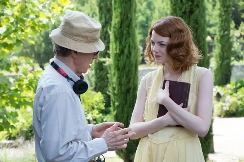 Allen sul set con Emma Stone