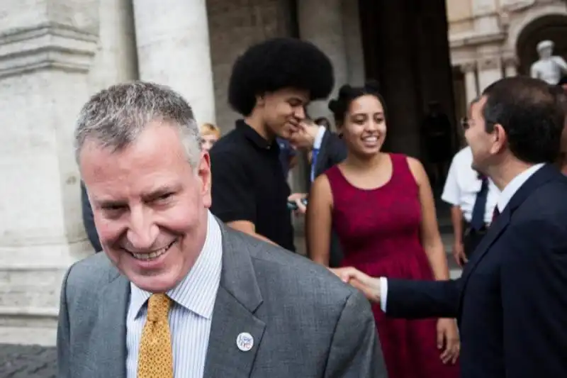 bill de blasio in campidoglio da marino