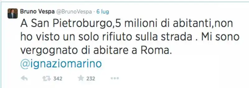 BRUNO VESPA TWEET