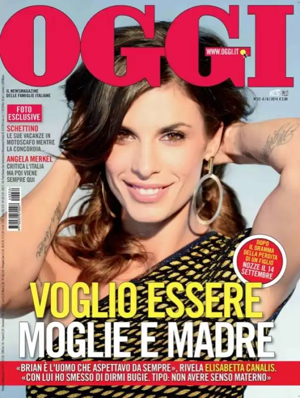 copertina di oggi con elisabetta canalis