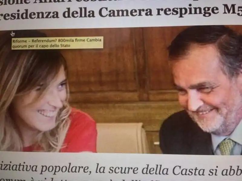 maria elena boschi e roberto calderoli twittati da ml rodota