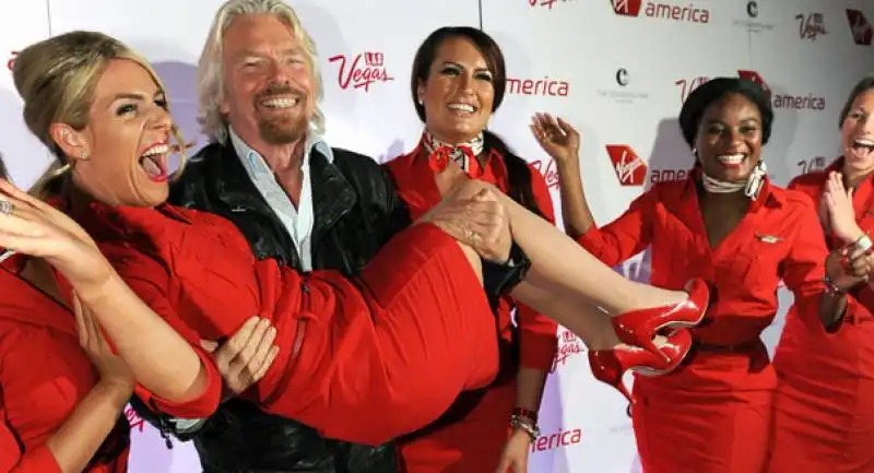 richard branson e le hostess di virgin america