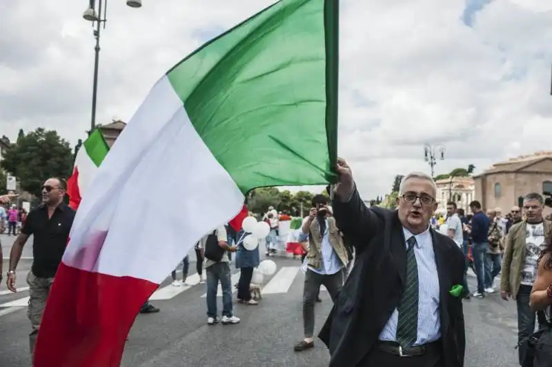 ROMA - BORGHEZIO ALLA MANIFESTAZIONE DI CASA POUND