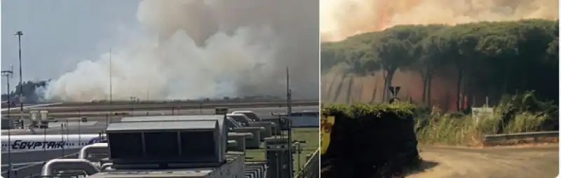 FIUMICINO INCENDIO PINETA