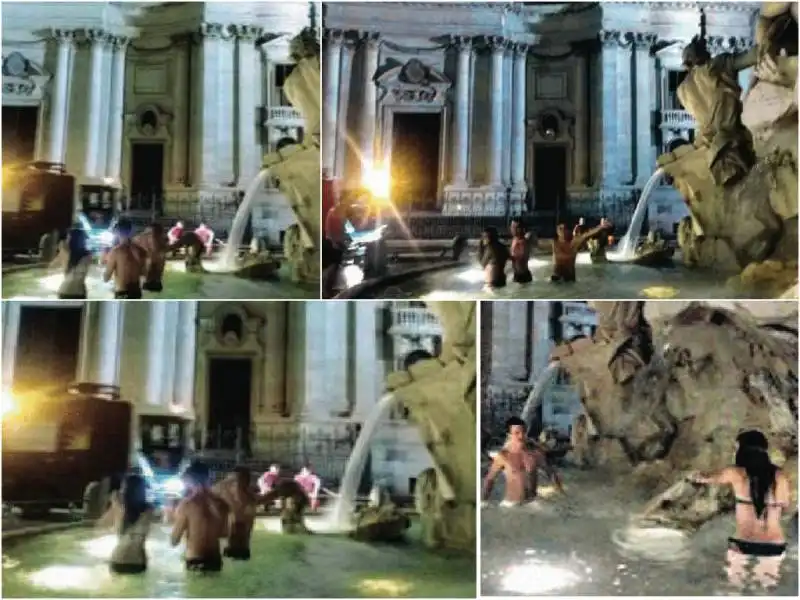 PIAZZA NAVONA TURISTI FONTANA PISCINA