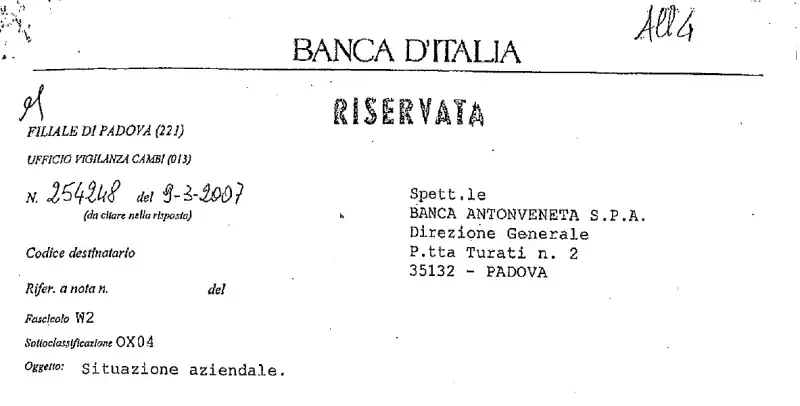 RELAZIONE BANKITALIA SU ANTONVENETA