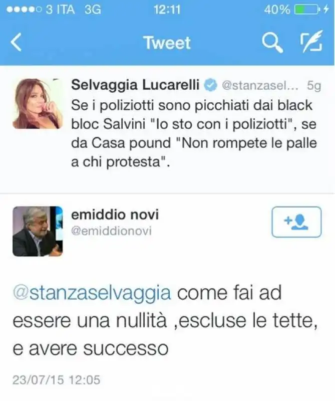 scazzo tra selvaggia lucarelli e emiddio novi