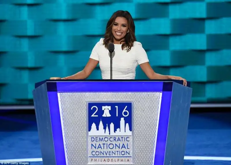 eva longoria alla convention democratica