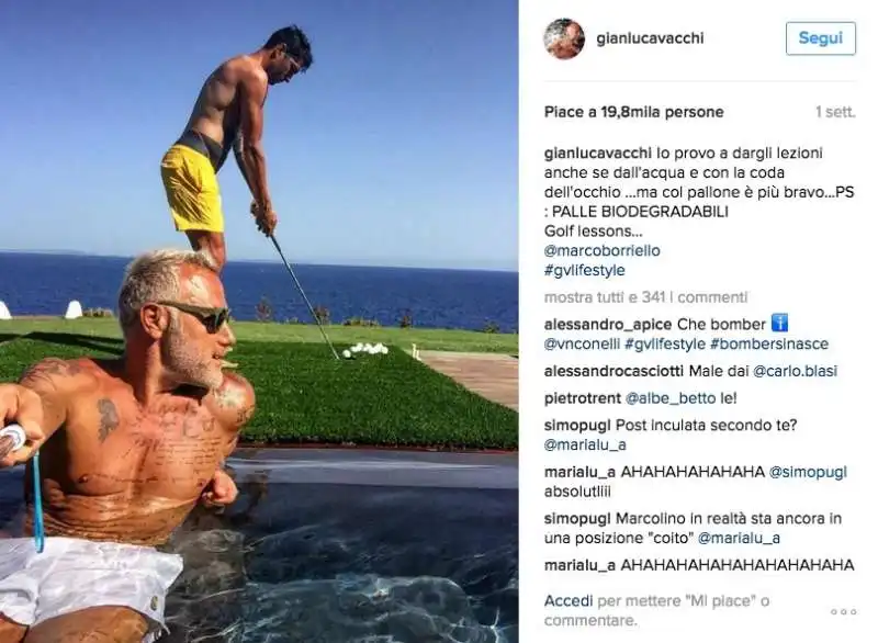 gianluca vacchi insegna a marco borriello dai palloni alle palline