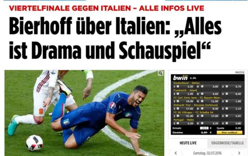 GIORNALI TEDESCHI SU ITALIA GERMANIA 