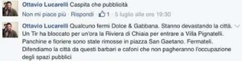 LUCARELLI SU DOLCE E GABBANA