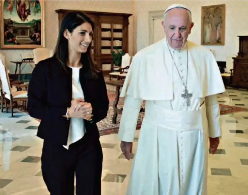 VIRGINIA RAGGI E PAPA BERGOGLIO 