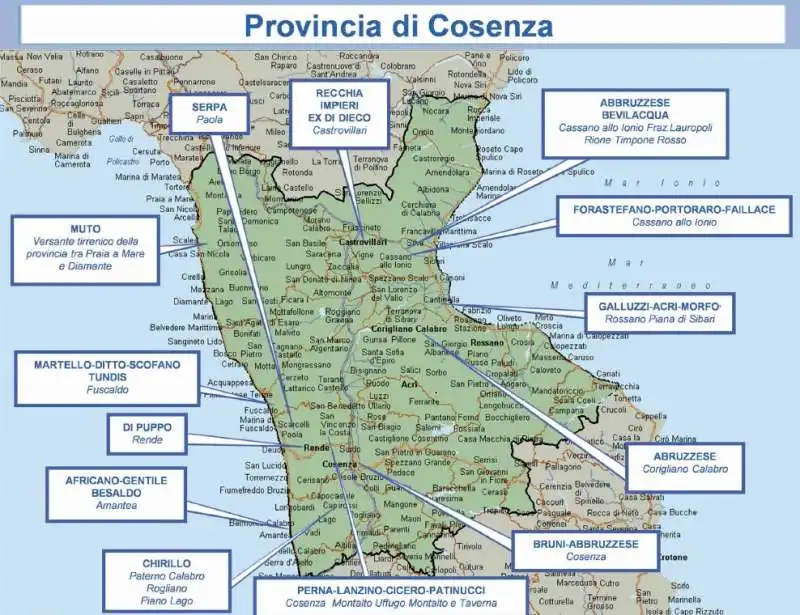 NDRANGHETA IN PROVINCIA DI COSENZA