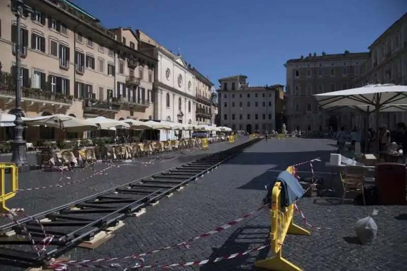 piazza navona il set  del film su paul getty