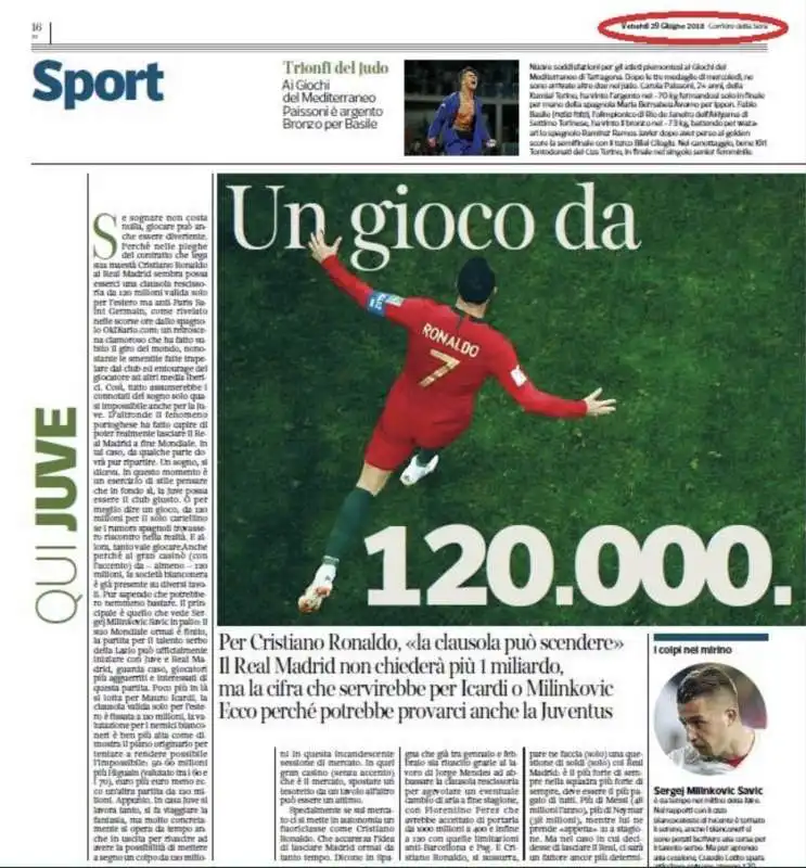 CORRIERE TORINO CRISTIANO RONALDO