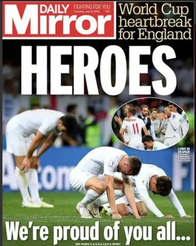 daily mirror inghilterra eliminata