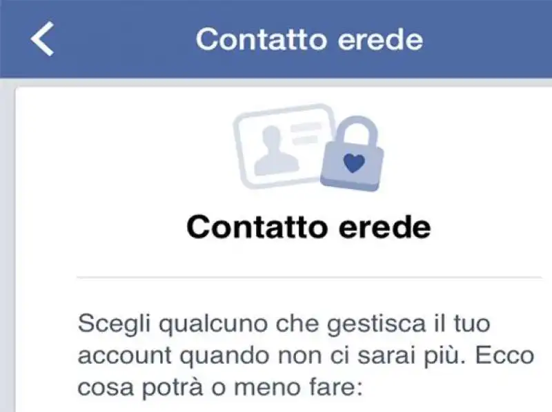 FACEBOOK E IL CONTATTO EREDE