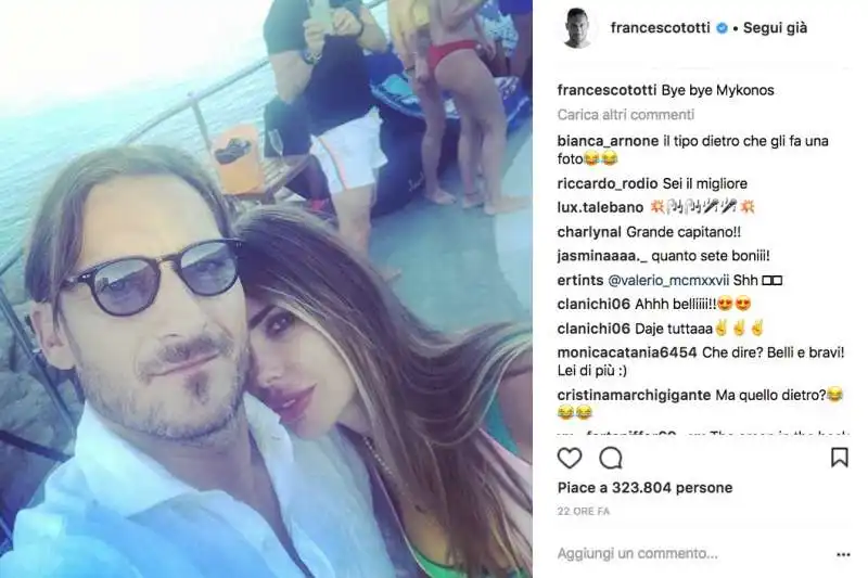 francesco totti a mykonos con ilary blasi