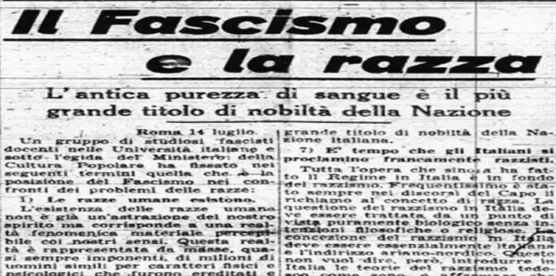 il fascismo e la razza