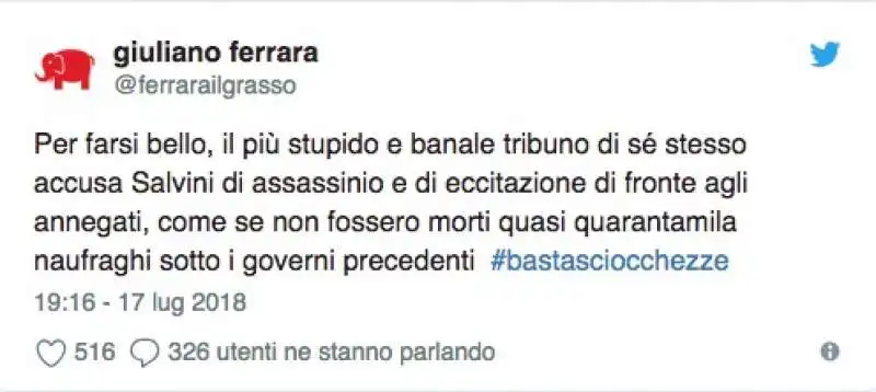 IL TWEET DI GIULIANO FERRARA SU SAVIANO E SALVINI