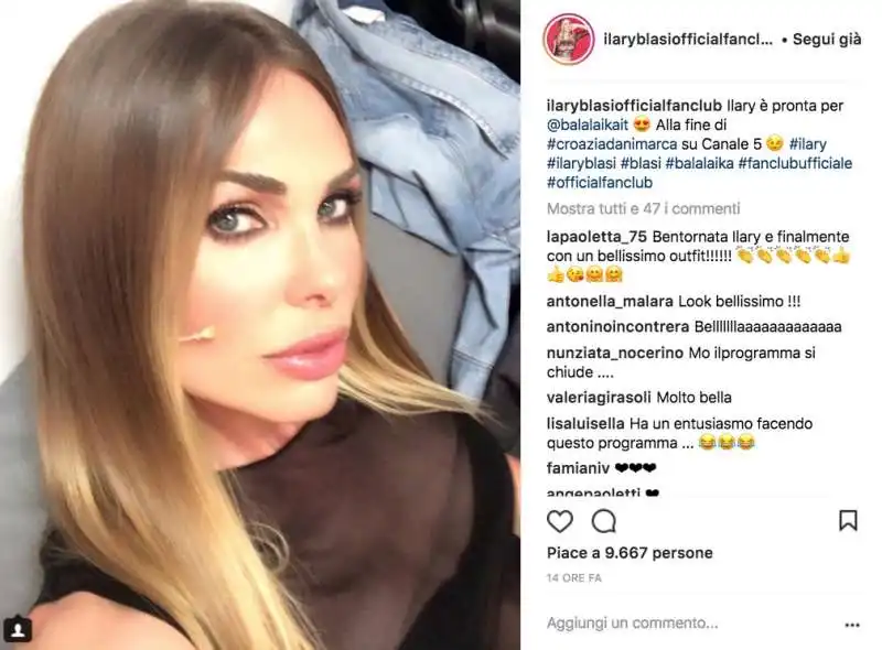 ilary blasi torna a balalaika