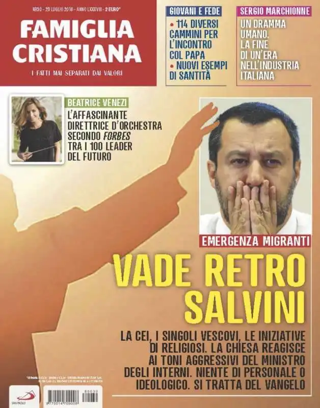 LA COPERTINA DI FAMIGLIA CRISTIANA CONTRO SALVINI