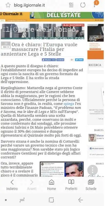 marcello foa contro mattarella