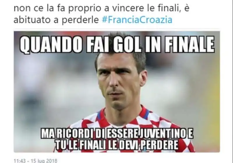 tweet e meme dopo la finale del mondiale francia croazia   mandzukic