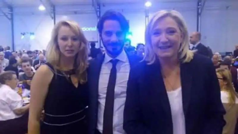 VINCENZO SOFO CON MARION E MARINE LE PEN