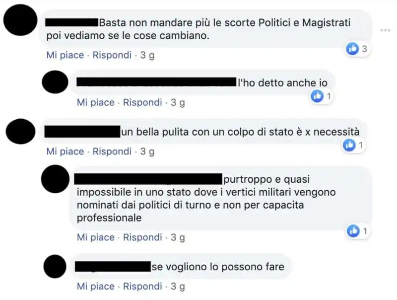 commenti razzisti e insulti nel gruppo facebook chiuso per finanzieri 11