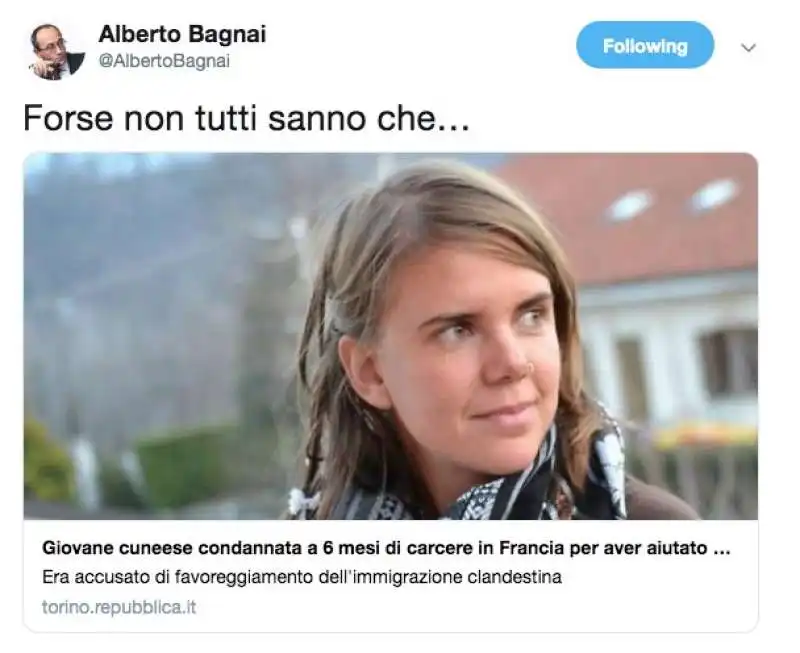 FRANCESCA PEIROTTI SEGNALATA DA BAGNAI