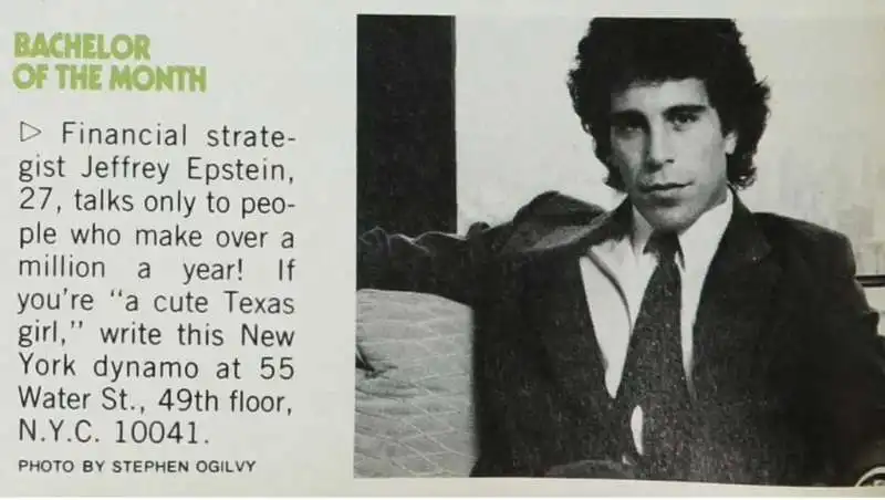 jeffrey epstein scapolo del mese per cosmopolitan   1980