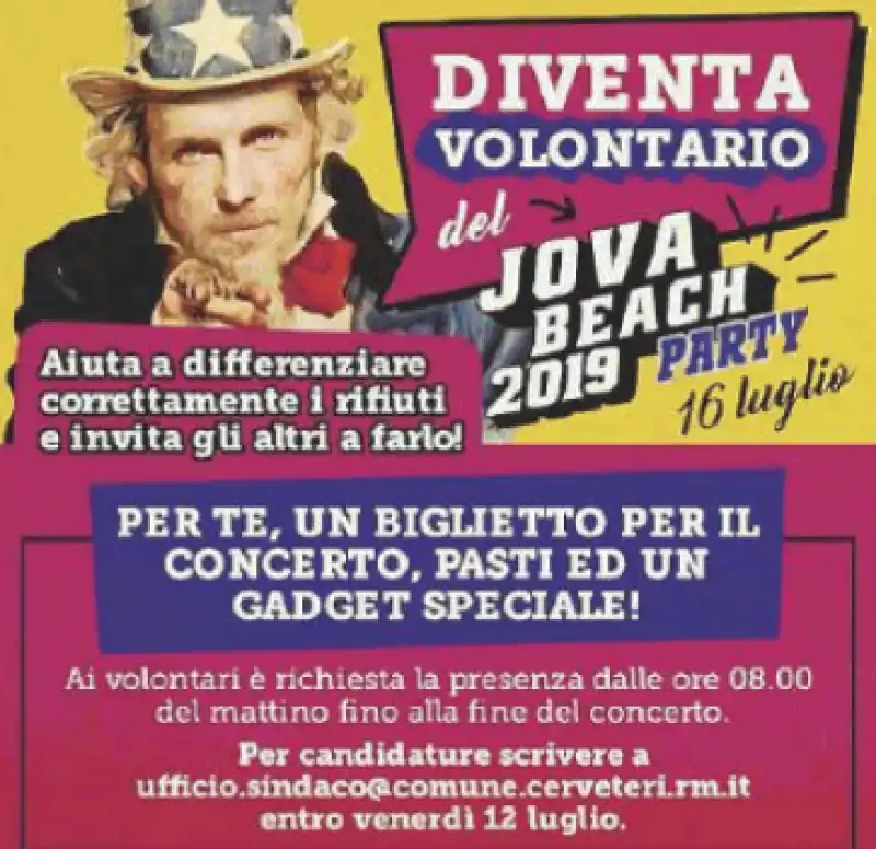 jovanotti jova beach party volontari