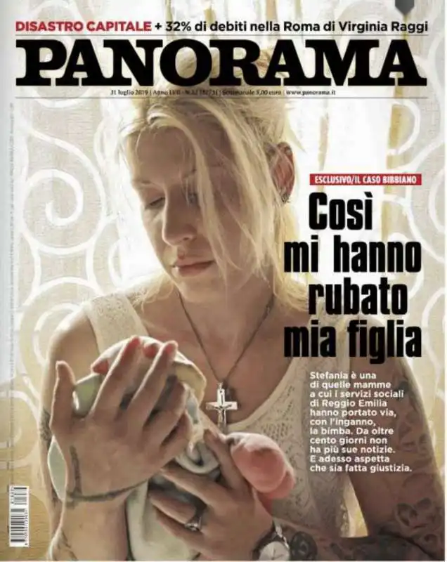 la copertina di panorama con stefania, la mamma di reggio emilia a cui gli assistenti sociali hanno portato via la figlia