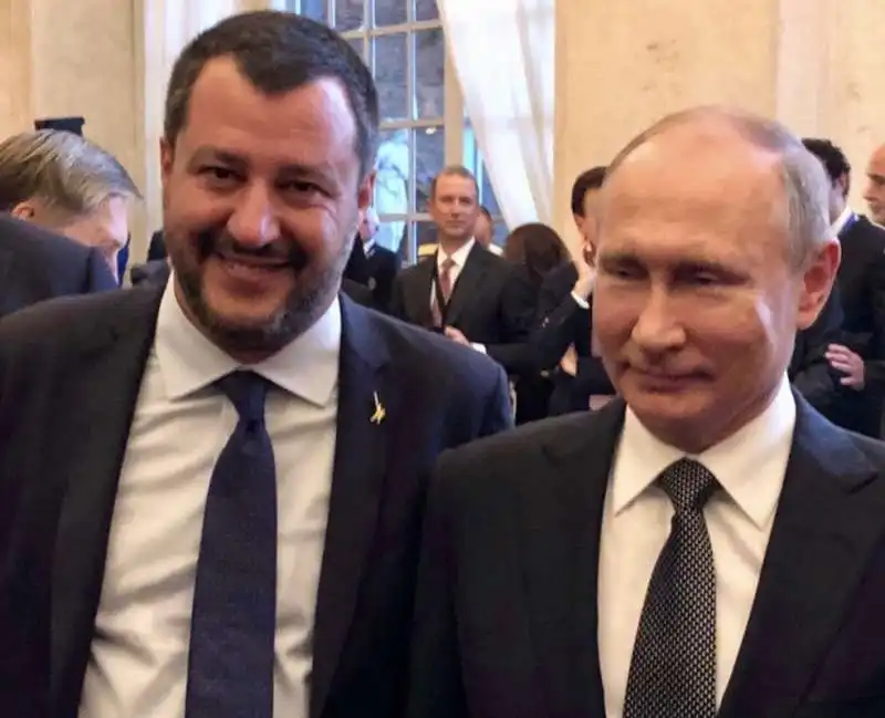 matteo salvini con vladimir putin