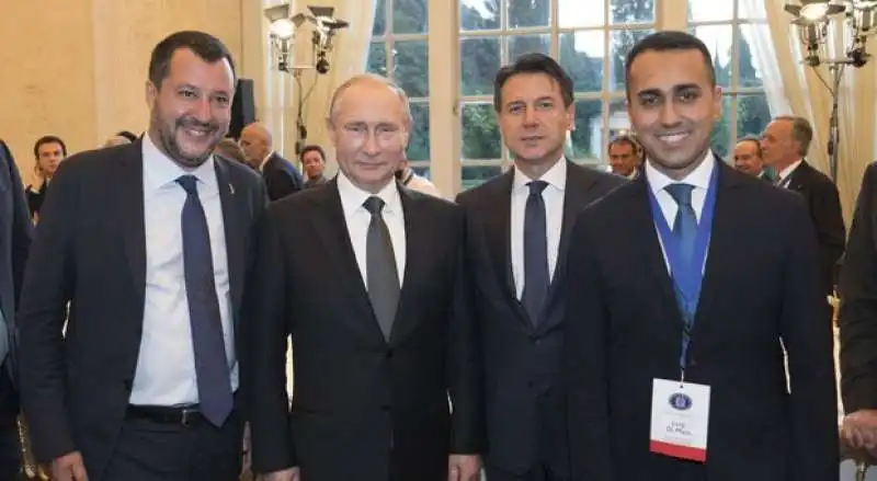 MATTEO SALVINI VLADIMIR PUTIN GIUSEPPE CONTE LUIGI DI MAIO