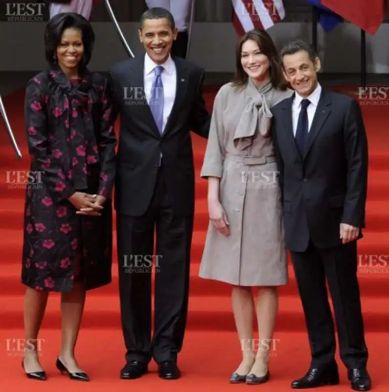 nicolas sarkozy, carla bruni e gli obama 1